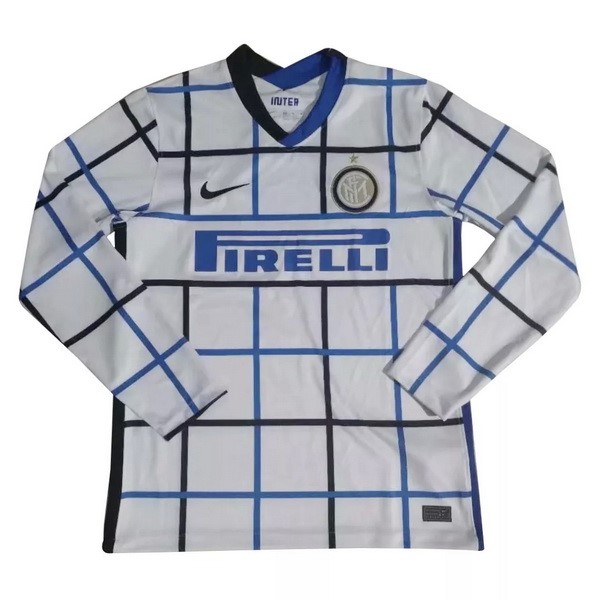 Camiseta Inter De Milán Replica Segunda Ropa ML 2020/21 Blanco